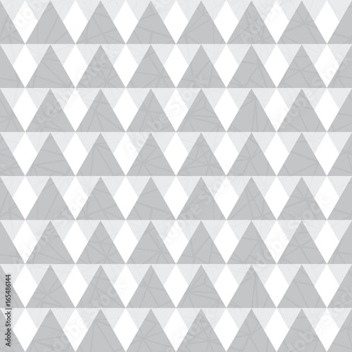 Vector silver grey geometric triangles seamless repeat pattern background. Pe...