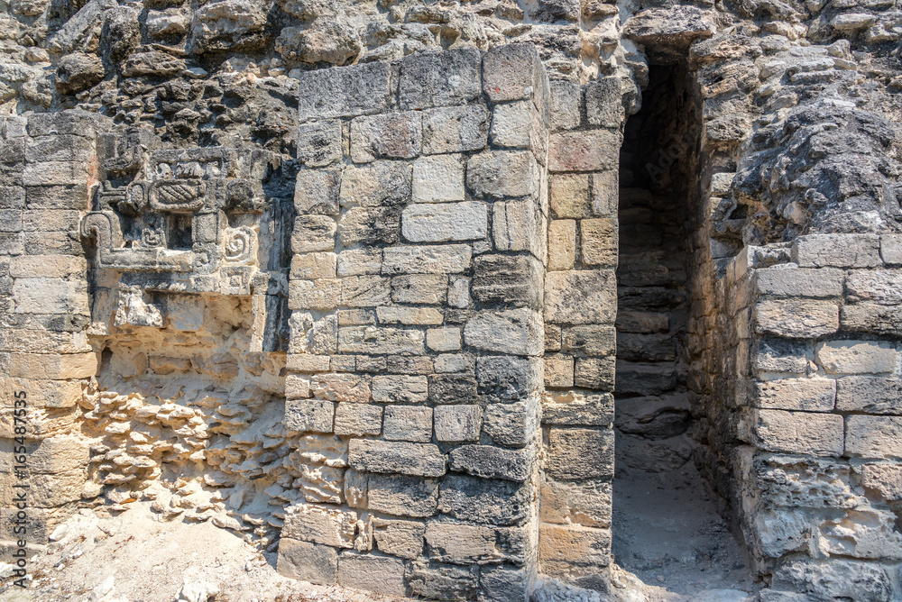 Details of Mayan Ruins in Xpujil, Mexico