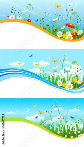 Blue sky banners