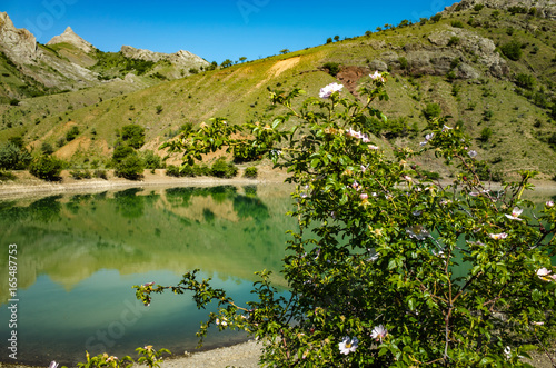 Lake Panagia among the mountains, Crimea photo