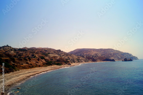 Aphrodite Bay. Beautiful beach located next to the Rock of the Greek, the birthplace of the goddess Aphrodite, Cyprus.