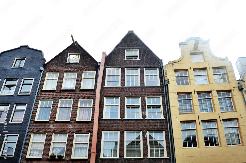 Amsterdam, Holland, Europe - buildings facade in the city center