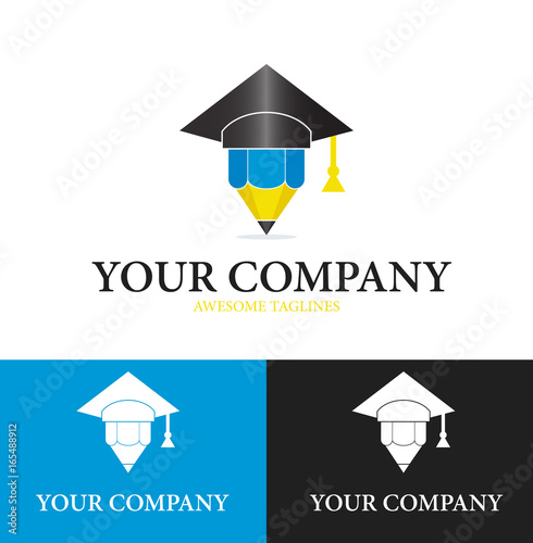 Education Logo Design Template Flat Style Design. Vector Illustration photo