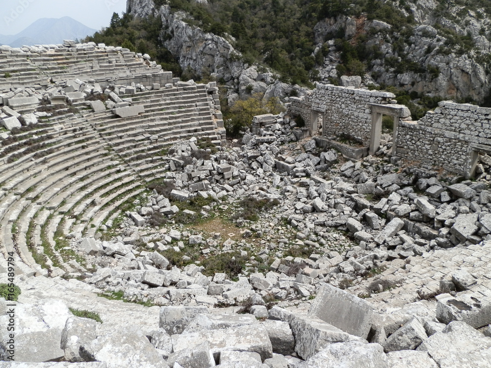 Landscape of Termessos amphitheatre in Turkey