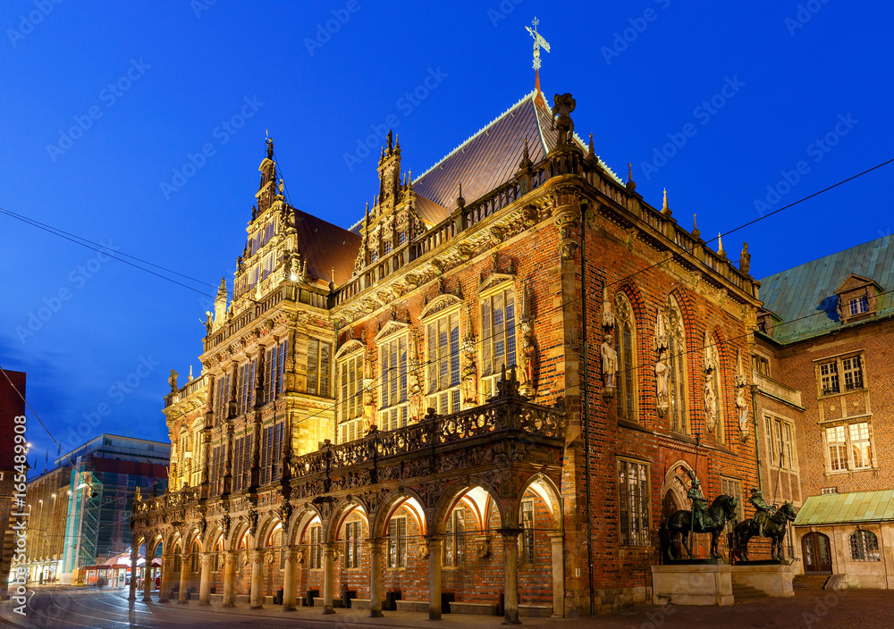 Bremen. The central market square. Town Hall.