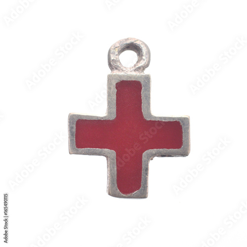 Red Cross Pendant on white