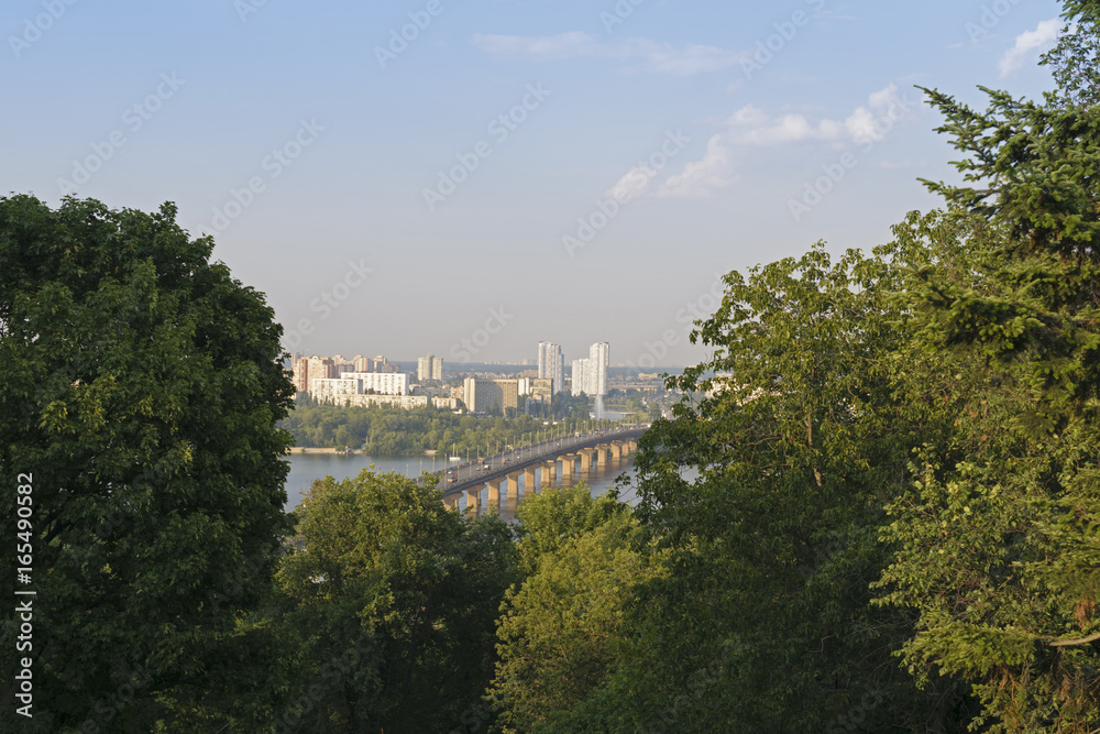 Kiev landscape, a bridge to the left bank