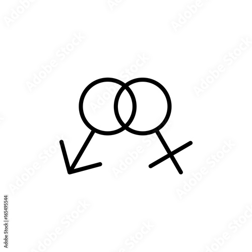 female, male, gender icon black on white background
