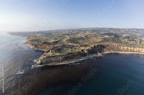 Aerial view of Vincent Point in Rancho Palos Verdes near Los Angeles, California. 