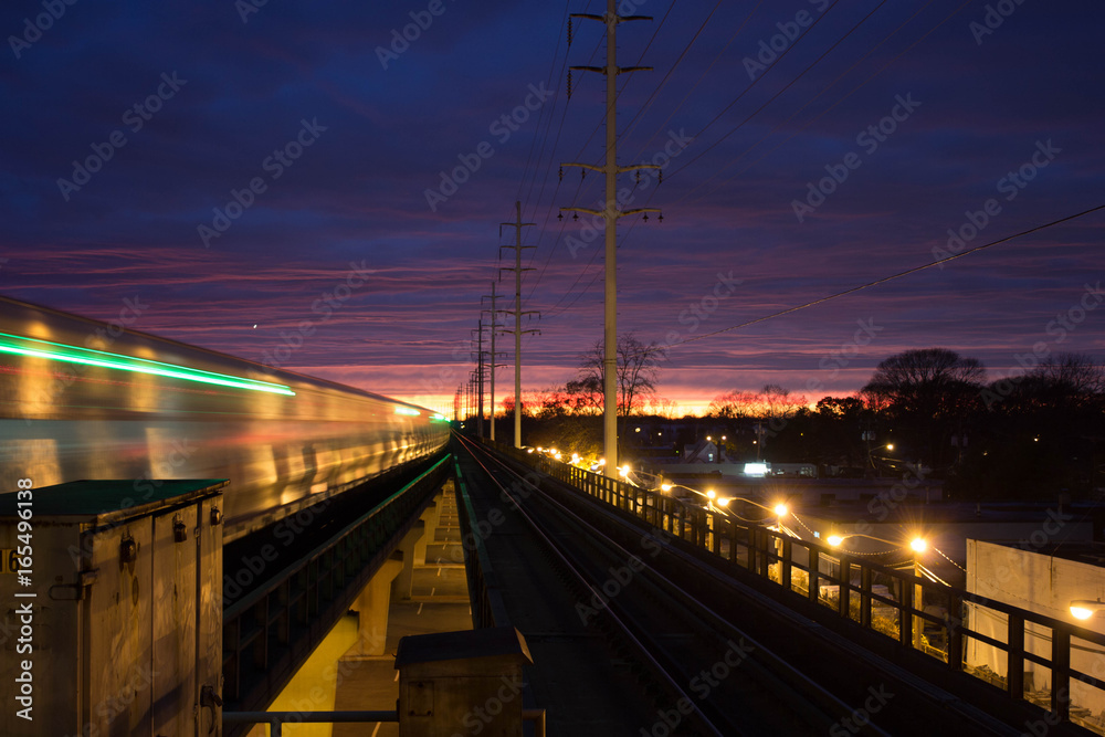 Fototapeta premium Railroad Night Station