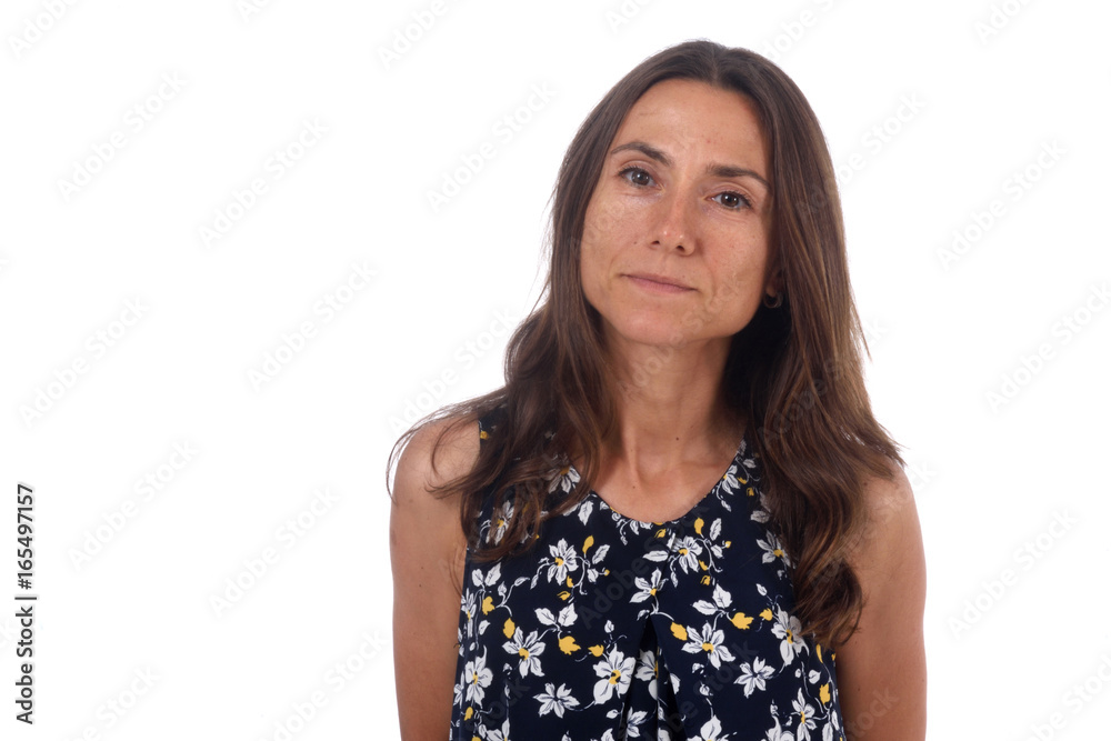 portrait of a woman on a white background portrait of a woman on a white background