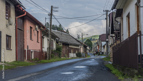 Lesnica village after Mass in church