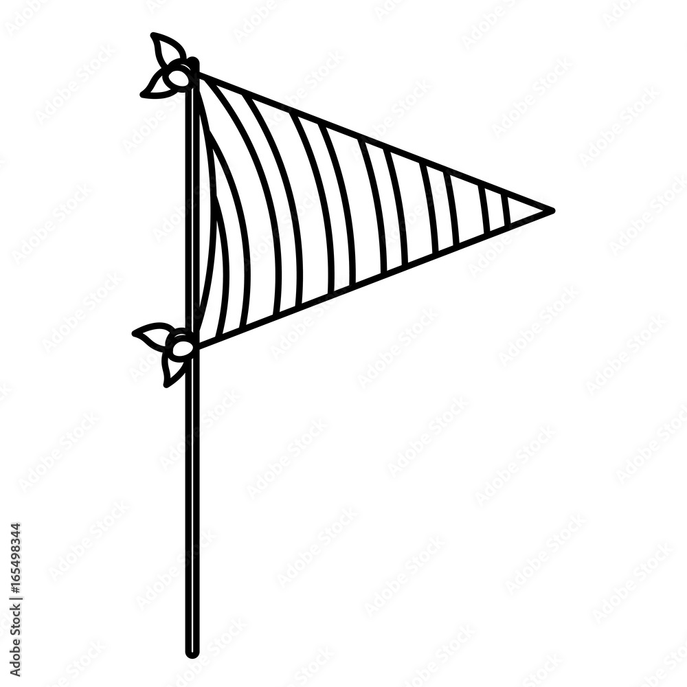 Obraz premium monochrome silhouette of decorative flags party with radial lines inside for celebration vector illustration