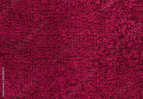 Terrycloth red, closeup fabric texture background. High resolution