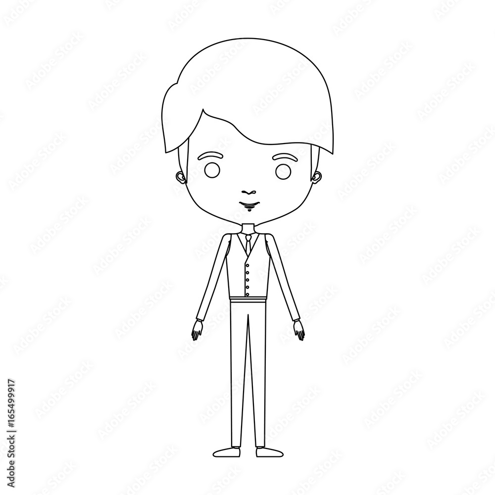 silhouette caricature groom guy in wedding formal suit with mushroom haircut vector illustration silhouette caricature groom guy in wedding formal suit with mushroom haircut vector illustration