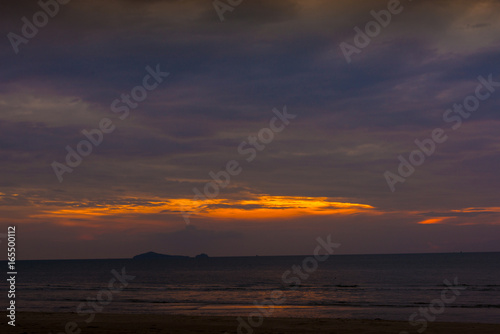 colorful sky with clouds  and sea © sitthitara