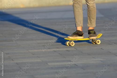 feet teen. skateboarding in the city
