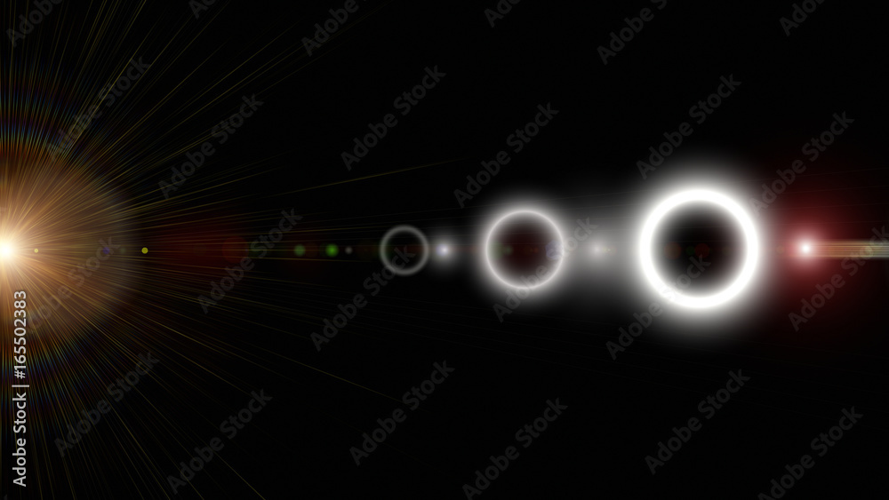 Fototapeta premium Futuristic glowing light flare panorama background design illustration