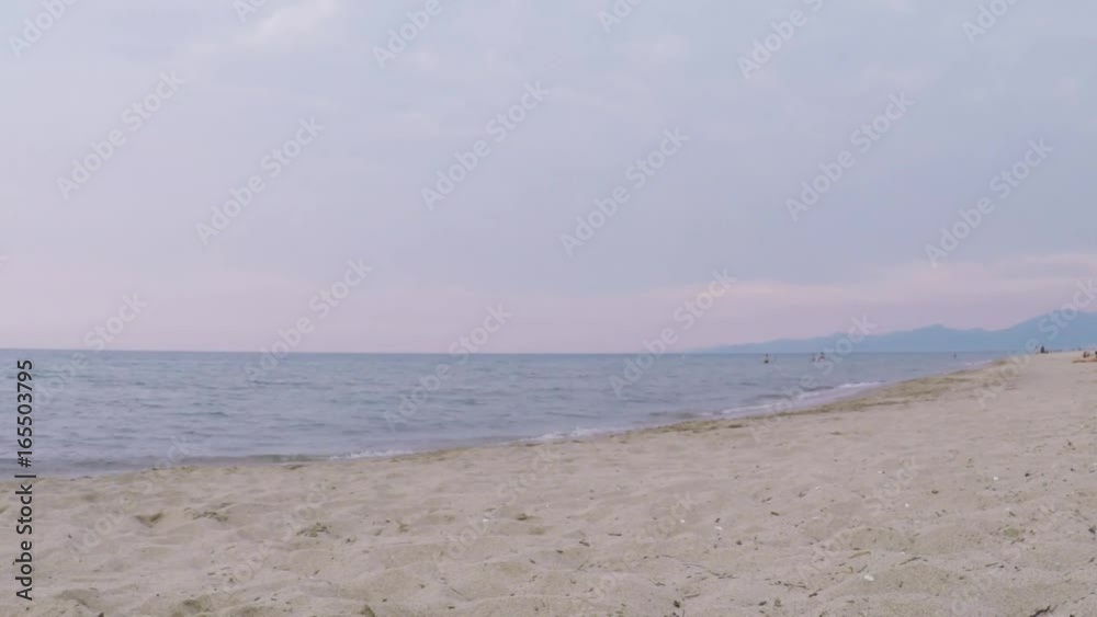 POV. point view of evening beach in Southern France. POV. point view of evening beach in Southern France.