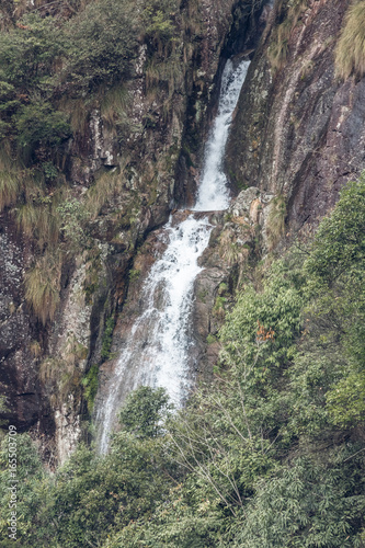  Close-Up Of waterfall  Flowing Through Rocks in Lishui Zhejiang province China.