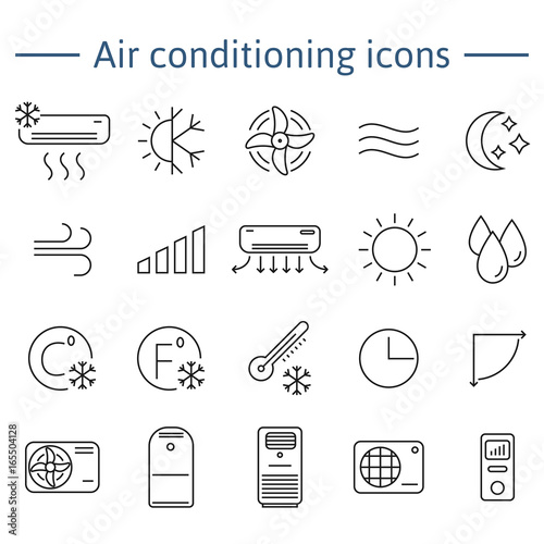 Simple set of air conditioning vector icons for your design.
