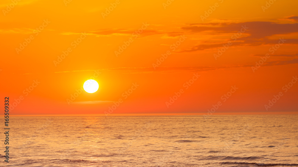 Idyllic shot of sunset by the sea