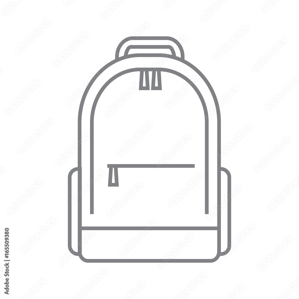 Tourist backpack or hike bags, knapsacks linear icon. Vector illustration, flat design. Tourist backpack or hike bags, knapsacks linear icon. Vector illustration, flat design.
