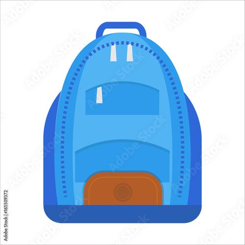 Tourist backpack or hike bags, knapsacks icon. Vector illustration, flat design. photo