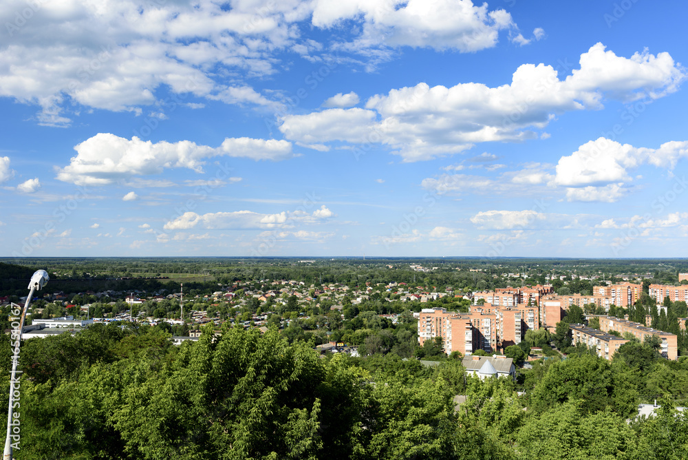 Scenic view of Poltava City on a cloudy day in Ukraine