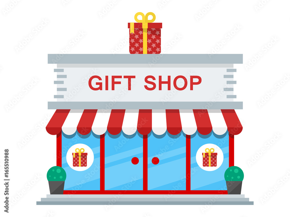 Vektor Stok Cartoon Vector Icon Gift Shop Building (Tanpa, 47 OFF