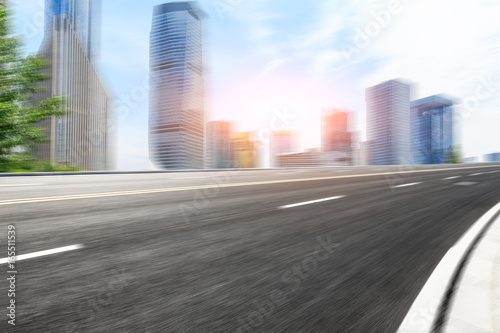 Motion blur asphalt road and modern buildings in shanghai © ABCDstock