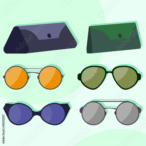  Colorful and modern Sunglasses and cases 