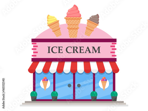 Ice Cream Store Icon Vector Flat Shop