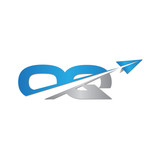 OQ initial letter logo origami paper plane