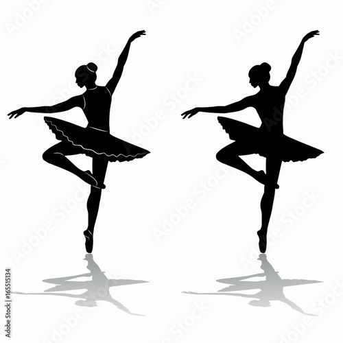 silhouette of ballerina, vector draw