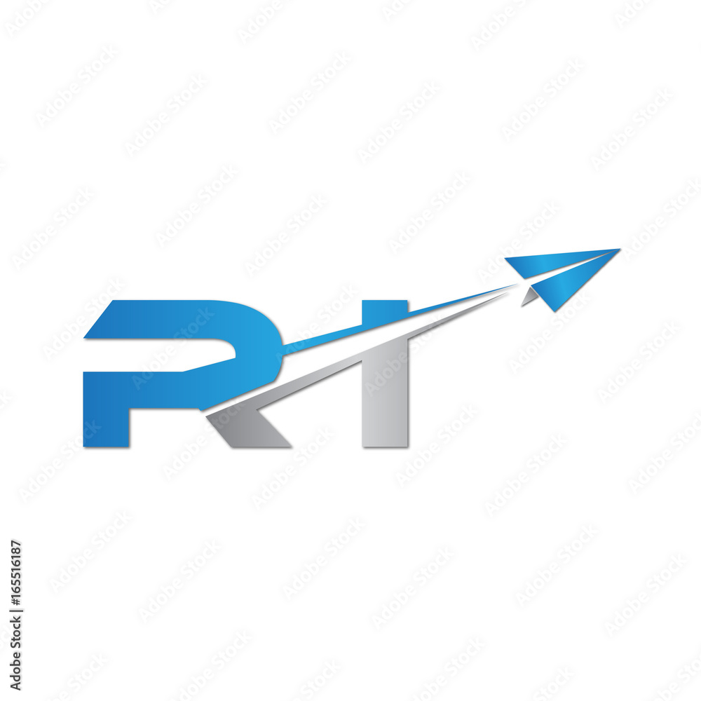 RI initial letter logo origami paper plane RI initial letter logo origami paper plane