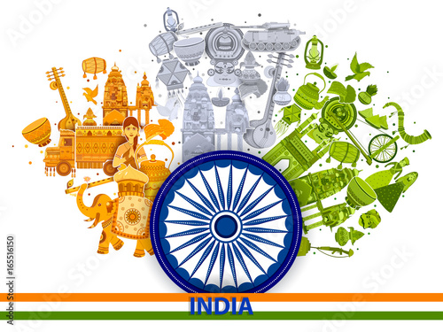 15th August Independence of India tricolor background