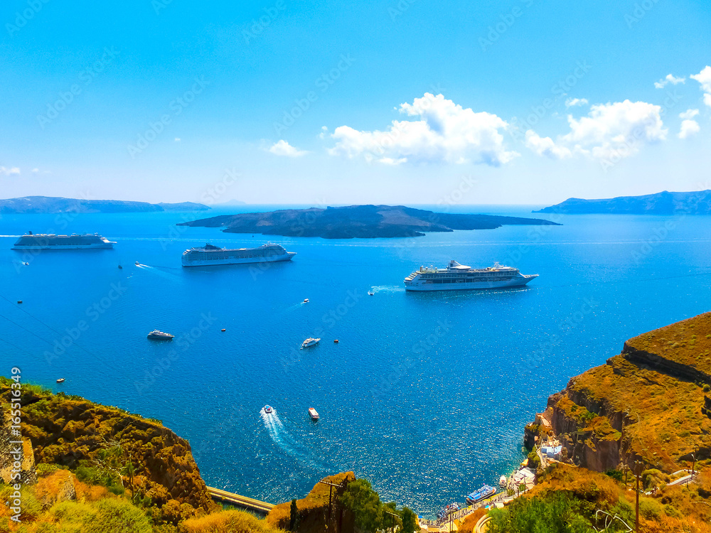 Santorini, Greece - The beautiful view of marina
