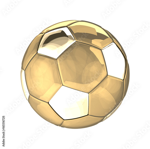 football ball soccer golden 3d rendering
