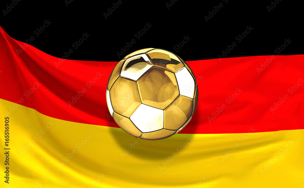 Germany football ball soccer golden 3d rendering Germany football ball soccer golden 3d rendering