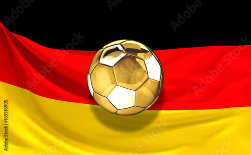 Germany football ball soccer golden 3d rendering