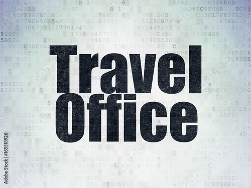 Travel concept: Travel Office on Digital Data Paper background