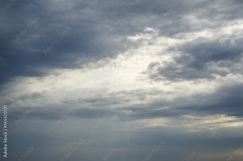 Cloudy evening sky with clouds
