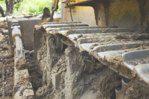 bulldozer clears land