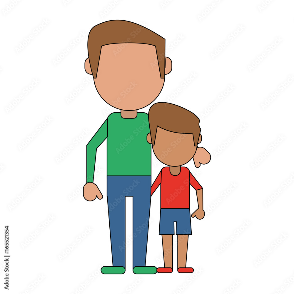 father with his child cartoon