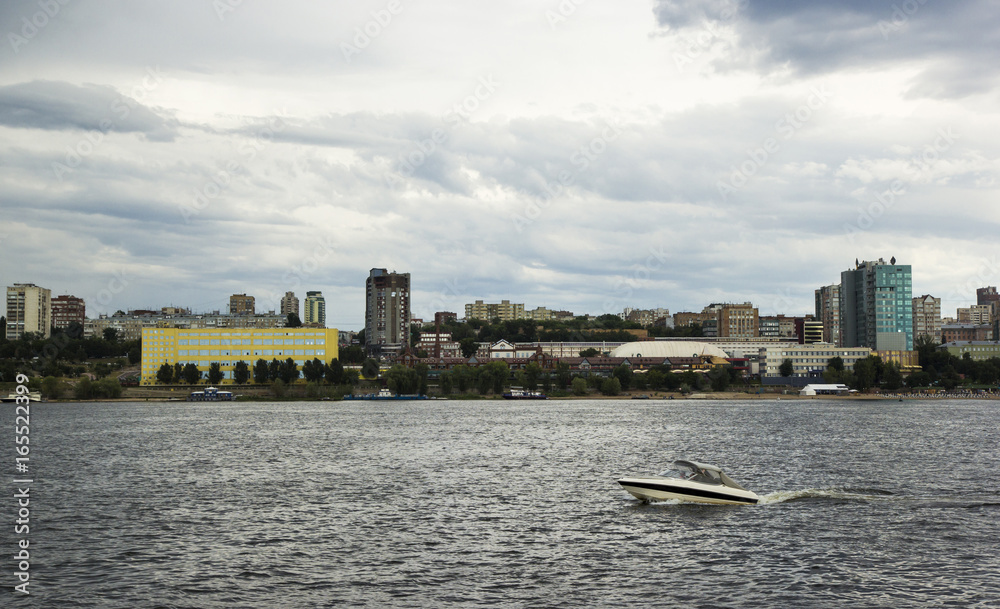 Obraz premium Samara city and Volga river, Russia.