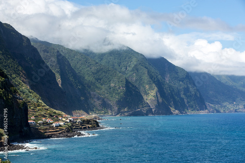 View of the Northern coastline of Madeira, Portugal, in the Sao Vicente area
