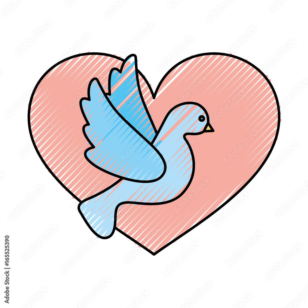 heart with cute dove flying icon vector illustration design heart with cute dove flying icon vector illustration design