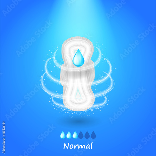 Realistic Sanitary Napkin on a bright trendy background, 3d illustration,