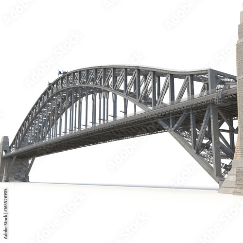 Sydney Harbour Bridge on white. 3D illustration